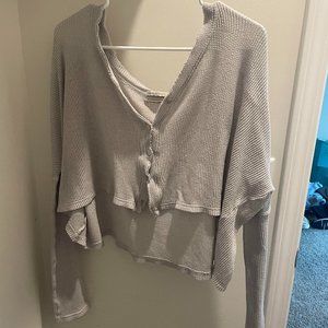 Urban Outfitters Crop Knit Long Sleeve Sweater